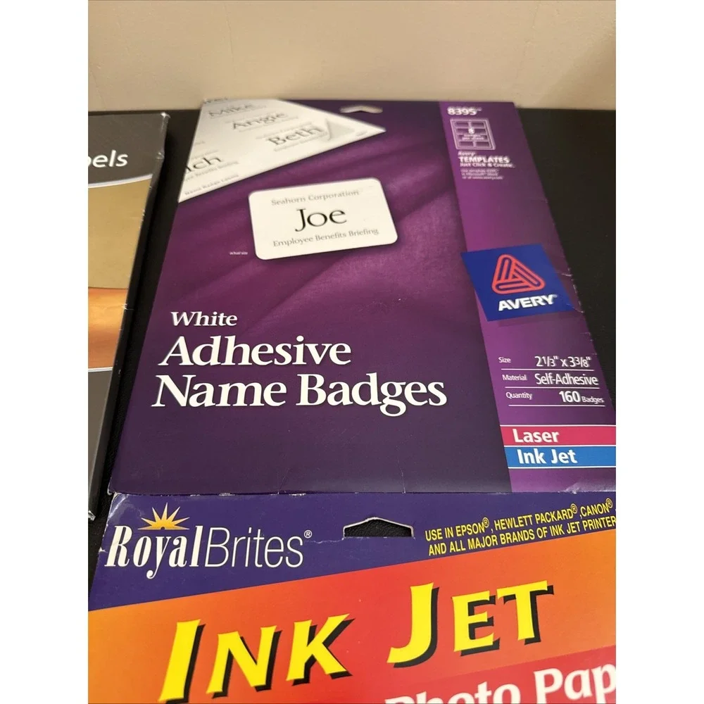 Lot Office Labels And Photo Paper See Description
